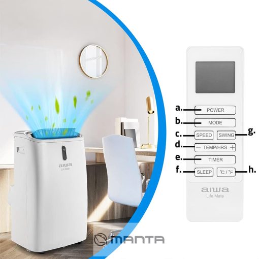 AIWA PAC12Y2 3,5 KW mobil klíma, hűtés, fűtés, párátlanító, WiFI