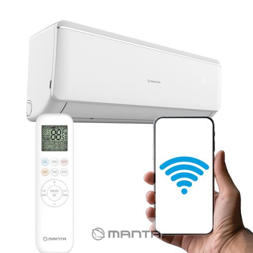 MANTA BAC012NN A++, inverteres, hűtő - fűtő split klíma 3.5 kw, WIFI, beszerelve