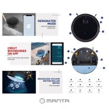 Optonica 752 Visual Smart Camera navigációs robot porszívó, működési idő: 80-120 perc, 300 ml víztartály + portartály, 1800 PA szívó erő, applikáció Google Homa, Amazon Alexa, telefonos kontrol, wifi