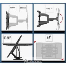 DF5 Forgatható, dönthető TV tartó konzol 40"-70" 36,4 Kg teherbírás