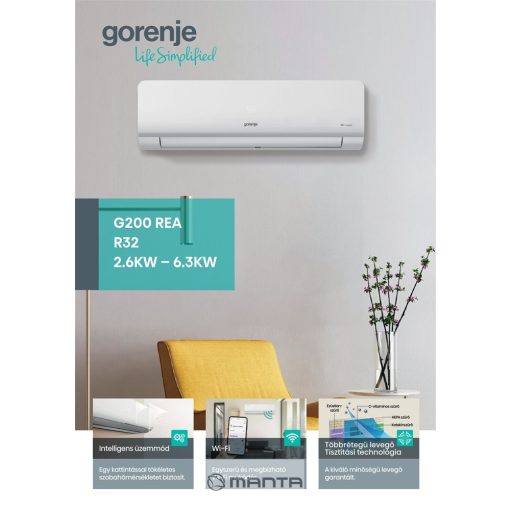 Gorenje Rea 3,5KW split klíma beépített WIFI REA35 KC
