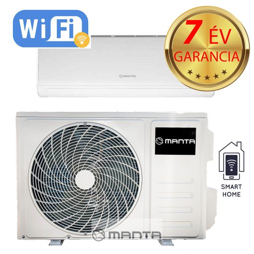 Manta MAC NN klíma hűtő-fűtő légkondicionáló S R32 3.5kW, WIFI, csepptálca leolvasztás, -20 °C-ig fűt