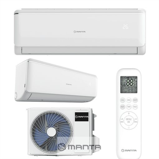 MANTA Split Type A++, inverteres, hűtő - fűtő split klíma 3.5 kw, csepptálca leolvasztás, WIFI, 7 év garanciával