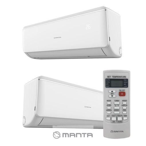 MANTA Split Type A++, inverteres, hűtő - fűtő split klíma 3.5 kw, csepptálca leolvasztás, WIFI, 7 év garanciával