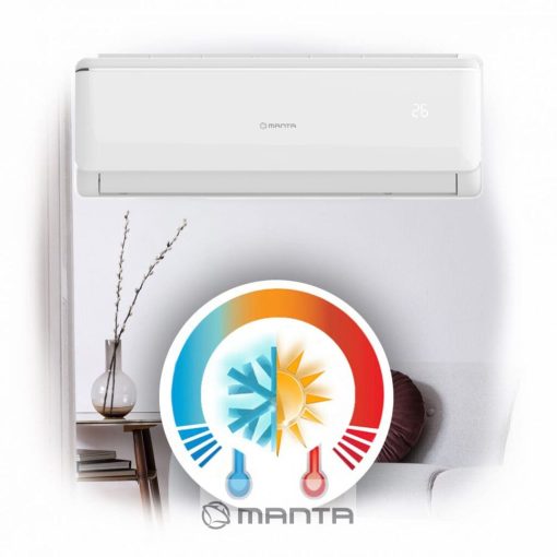 MANTA Split Type A++, inverteres, hűtő - fűtő split klíma 3.5 kw, csepptálca leolvasztás, WIFI, 7 év garanciával