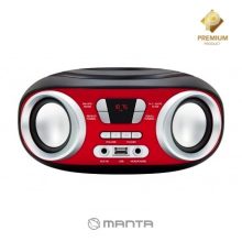 Manta MM9210BT Chilli Bluetooth Boombox rádió, és MP3 lejátszó fekete-piros - Premium