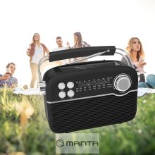 Manta RDI916 napelemes rádió, TWS, bluetooth, akkumulátor, usb, kártya bemenet