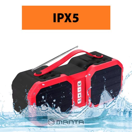 Manta SPK16GO Bluetooth 15W stereo hordozható hangfal IPX5 védelemmel, FM rádió, TWS