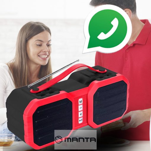 Manta SPK16GO Bluetooth 15W stereo hordozható hangfal IPX5 védelemmel, FM rádió, TWS