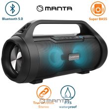 Manta SPK215 Bluetooth hangfal,  LED disco fény, rádió, TWS
