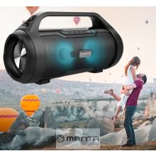 Manta SPK215 Bluetooth hangfal,  LED disco fény, rádió, TWS