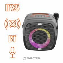 Manta ARES Mini 100W Power Audio Bluetooth hangszóró mikrofonnal