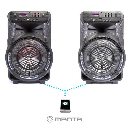 Power Audio Manta SPK5033 Karaoke hangszóró mikrofonnal 80W