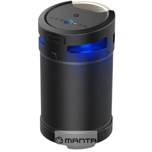 Manta Power Audio Xbass 360 fokos hangfal 100W, IPX5, TWS, Radió, Bluetooth, beépített akksival