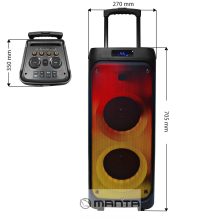 Manta SPK5220 70W hangrendszer, Bluetooth, Disco fény, Karaoke, TWS, felvevó egység, láng háttérvilágítás 