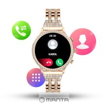 Manta Diamond Lusso női okosóra, ezüst, YES karkötővel